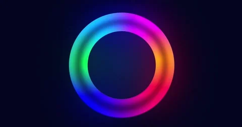 Light animation of a bright neon circle Stock Footage 247267369