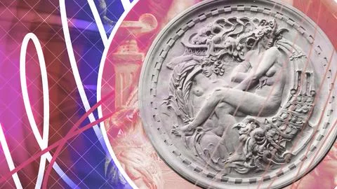 Light animation. Motion.A white bas-relief that is enveloped by multicolored Stock Illustration