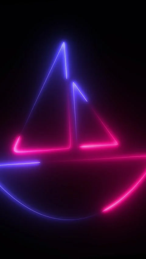 Light animation . Neon pink and purple, blinking and glowing sign, outlines of Stock Footage 320346091