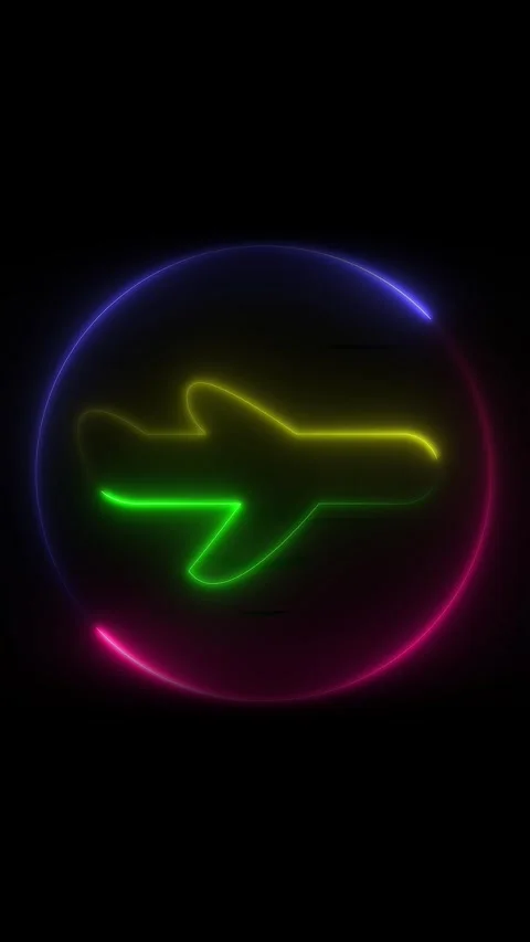 Light animation . Neon pink and purple, blinking and glowing sign, outlines of Stock-Footage 320610795