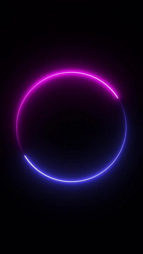 Light animation . Neon pink and purple, blinking and glowing circle, frame , on Stock Footage 321014265
