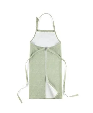 Light apron with pattern isolated on white, top view Stock Photos