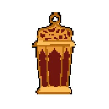 Light arabic lantern pixel art vector illustration イラスト素材