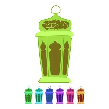 Light arabic lantern vector cartoon graphic Illustrazione stock
