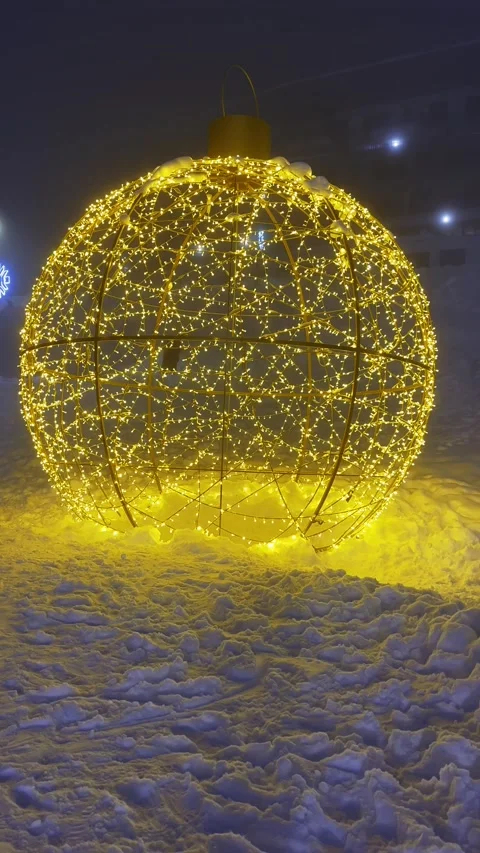 Light art in the mountain snow Stock Footage 234734442