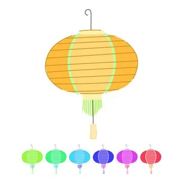 Light asian lantern vector cartoon graphic Illustrazione stock