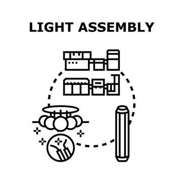 Light assembly process planning and production concept Stock Illustration