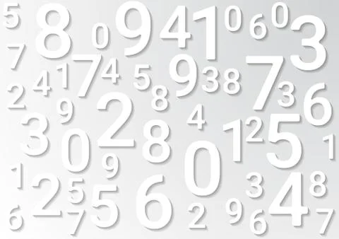 On a light background are different numbers. Stock Illustration