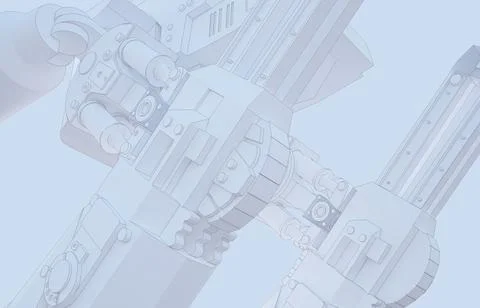 Light background with closeup mechanical design and copy space Stock Illustration