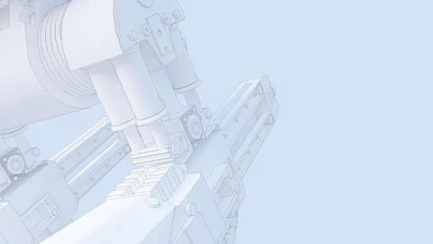 Light background with closeup mechanical design and copy space Stock Illustration