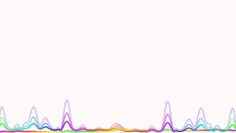 On a light background, multi-colored lines bend, the colors of the rainbow Stock Footage 252189914