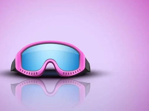 Light Background with pink ski goggles. vector illustration Stock Illustration