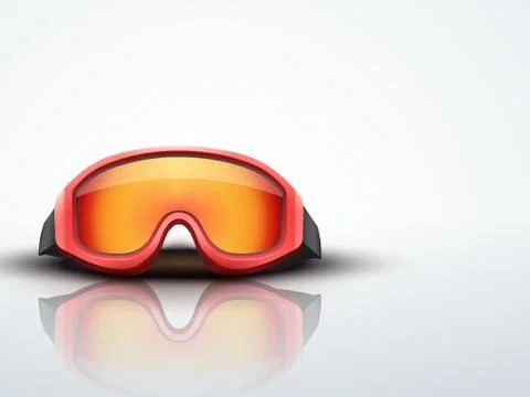 Light Background red ski goggles. vector illustration Stock Illustration