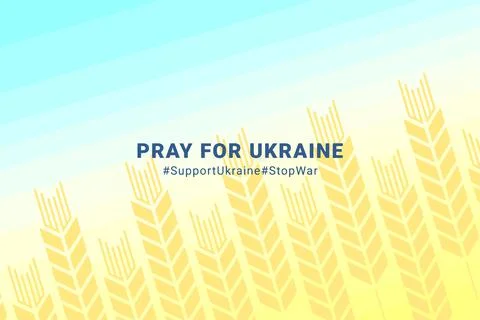 Light background in support of ukraine yellow wheat ear on the background Stock Illustration