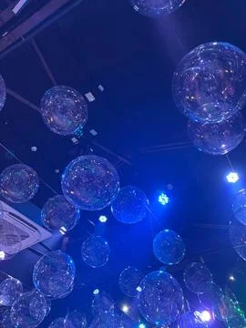 Light Balls in Night Environment Stock Photos