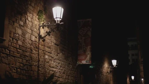 Light at Barcelona gothic quarter Stock Footage 120801500