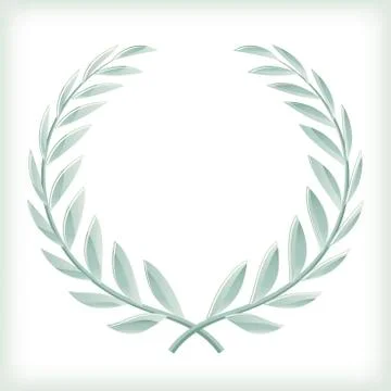 Light bayleaf or laurel wreath icon isolated. Stock Illustration