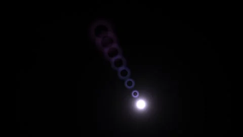 Light beam with circular patterns in dark background Stock Footage 338391638