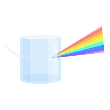 Light beam passing through triangular prism creating rainbow effect illustration Illustrazione stock