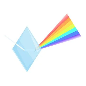 Light beam passing through triangular prism creating rainbow spectrum Illustrazione stock