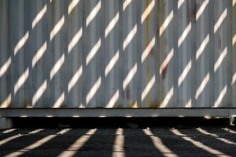 Light Beam on Surface of Metal Container Background. Foto stock