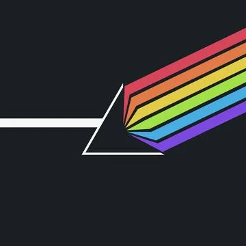 Light beam through prism dispersion dark back Stock Illustration