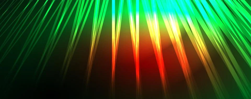 Light beams, neon lines abstract background. Vector Illustration For Wallpaper Stock Illustration
