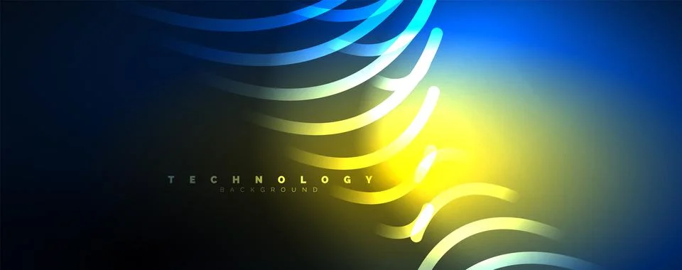 Light beams, neon lines abstract background. Vector Illustration For Wallpaper Stock Illustration