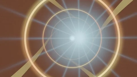 Light beams radiate from a central point in a circular pattern Stock Footage 337381884