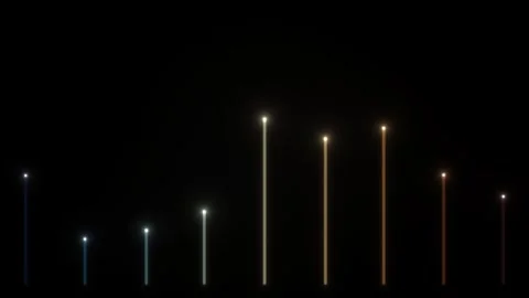 Light beams shining against a dark background Stock Footage 339555124