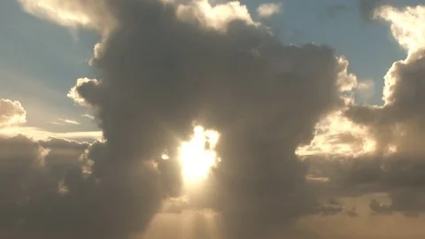 Light Beams Shining Through Clouds Time Lapse Video stock 70795385