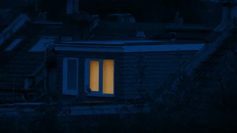 Light Off In Bedroom Late At Night Stock Footage 239454051