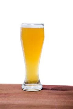 Light beer on the bar on a white background Stock Photos