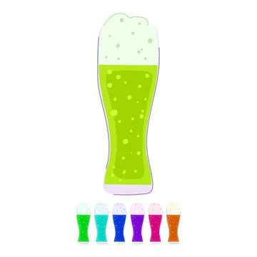 Light beer glass vector cartoon graphic Stock Illustration