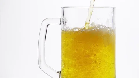Light Beer is Poured into a Beer Mug Stock Footage 71967639