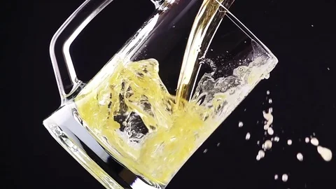Light Beer is Poured into a Beer Mug Stock Footage 72841286