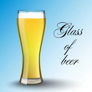 Light beer. Transparent glass Stock Illustration