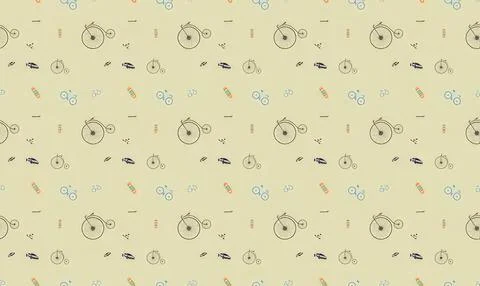 Light beige background with small clock and arrow illustrations Stock Illustration