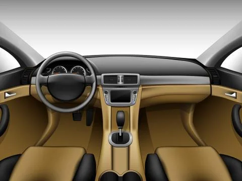 Light beige leather car interior Stock Illustration