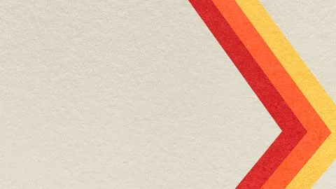 Light beige paper texture background with red, orange yellow, chevron strip.. Stock Illustration