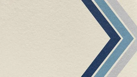 Light beige paper texture background with blue chevron corner stripes and c.. Illustrazione stock