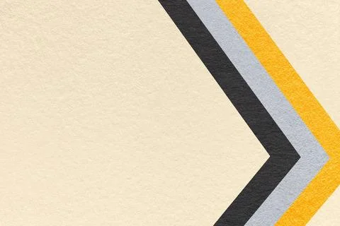 Light beige paper texture background with yellow black chevron stripes and co Stock Photos