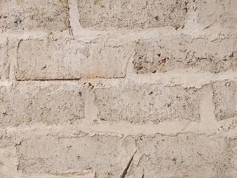 Light Beige Plastered Brick Wall Texture Stock Photos