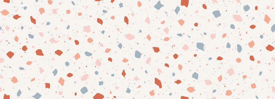 Light beige Terrazzo seamless pattern. Repeating granite stone texture. Colored 스톡 일러스트