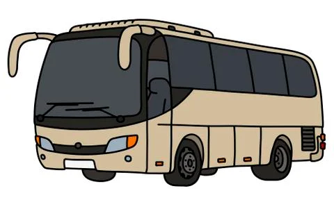 The light beige touristic bus Illustrazione stock