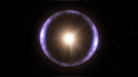 Light Bending Einstein Ring Star Physics Astronomy Concept in Space Stock Footage 125069702