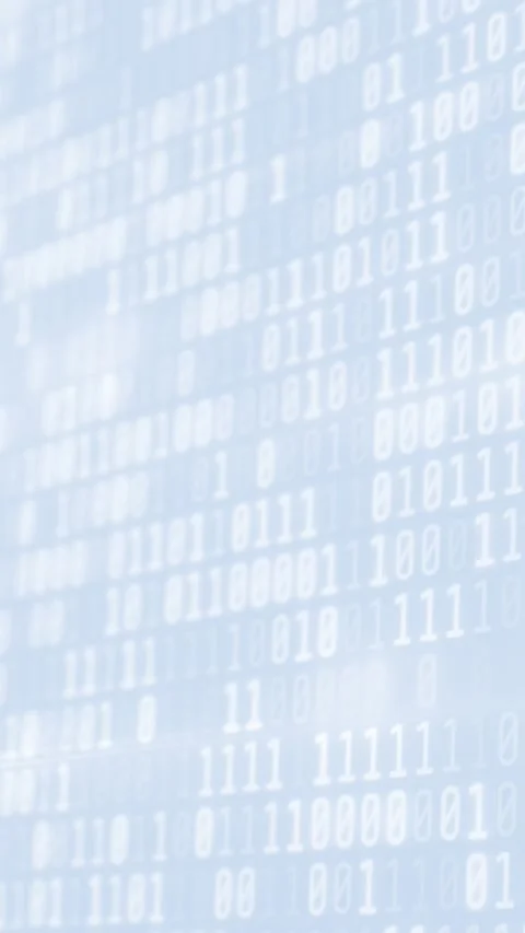 Light binary code moving in digital space. Stock Footage 251817403