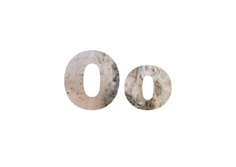 Light birch bark texture. Shot through the cut-out silhouette of the letter O Stock Illustration