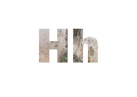 Light birch bark texture. Shot through the cut-out silhouette of the letter H Stock Photos