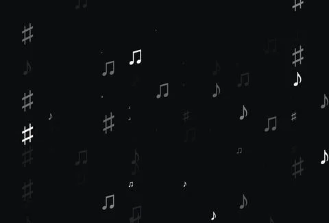 Light Black vector backdrop with music notes. Illustrazione stock